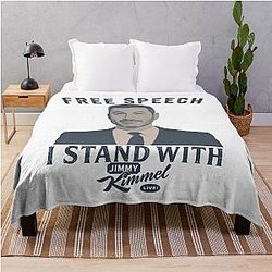 Free Speech Under Attack Colbert Kimmel - I Stand with Jimmy Kimmel Throw Blanket