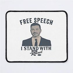 Free Speech Under Attack Colbert Kimmel I Stand with Jimmy Kimmel Mouse Pad