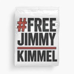 Free Jimmy Kimmel Graphic T-Shirt Bold Satire Statement Duvet Cover