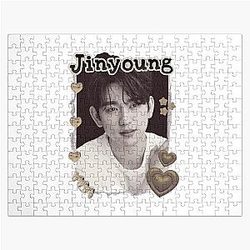 Jinyoung Korean Boy Group KPop Scrapbook Collage Cozy Y2K Vintage Design Jigsaw Puzzle