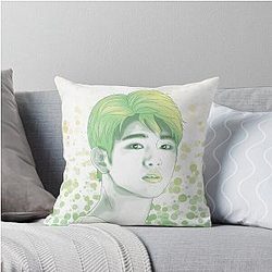 GOT7 Jinyoung Green Throw Pillow
