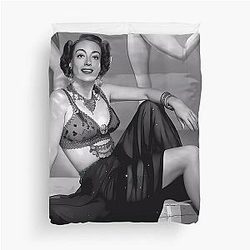 Daring Hollywood Glamour Queen Joan Crawford Duvet Cover