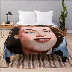 Joan Crawford in a Pearl Throw Blanket