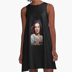Colorized Joan Crawford Photo by George Hurrel 1936 A Line Dress