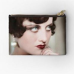 Glamorous 1920s Hollywood Flapper Joan Crawford Zip Pouch