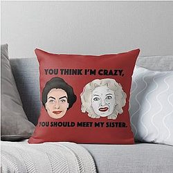 Whatever Happened to Baby Jane, Bette Davis, Joan Crawford, Sisters Inspired Throw Pillow