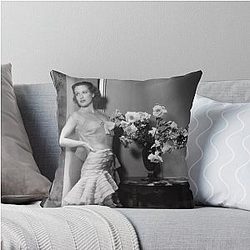 Joan Crawford looking fabulous in ruffle Throw Pillow