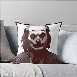 Joaquin Phoenix Smile Red Throw Pillow