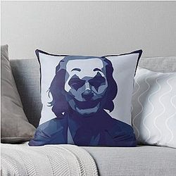 Joaquin Phoenix - Smile Blue Throw Pillow