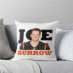 Joe Burrow Bengals Football Throw Pillow