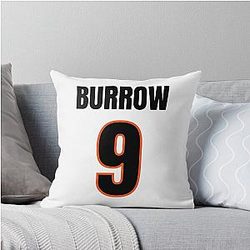 Joe Burrow Cincinnati Bengals Jersey Throw Pillow