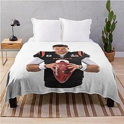 Natural Soccer League Joe Burrow Graphic Gift Throw Blanket