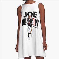 Natural Soccer League Overcome Yourself Smokin' Joe Burrow Music A-Line Dress