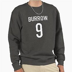 Joe Burrow Orange Bengals Jersey 9 Pullover Sweatshirt