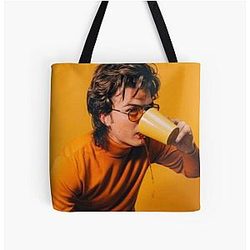Joe Keery Orange All Over Print Tote Bag