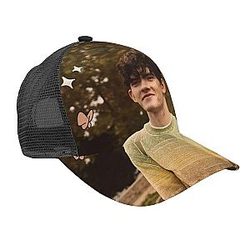 C-Harlie Spring Joe Locke Curved Brim mesh Black Baseball Cap with Reinforced top, Light Dry.