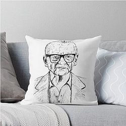 Poor Joe Pesci Black Portrait Drawing Throw Pillow