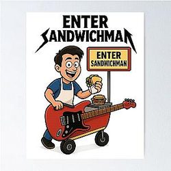 Enter Sandwichman Joey Tribbiani Parody Design Poster