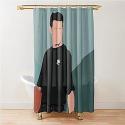 Joey Tribbiani Minimal Illustration Shower Curtain