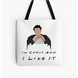 FRIENDS Joey Tribbiani Curvy and I like it All Over Print Tote Bag