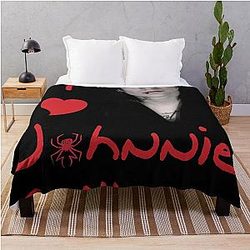 I Love Johnnie Guilbert Red Throw Blanket