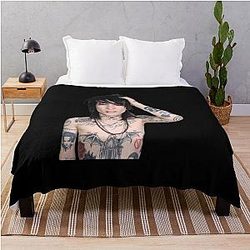 Johnnie Guilbert - No Shirt Patterned Throw Blanket