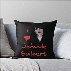 I Love Johnnie Guilbert Red Throw Pillow
