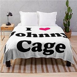 Johnny Cage black Throw Blanket