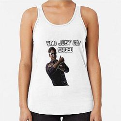 You just got caged - Johnny Cage Racerback Tank Top