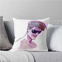 Johnny Cage Head Minimal Throw Pillow