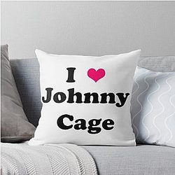 Johnny Cage Black Throw Pillow