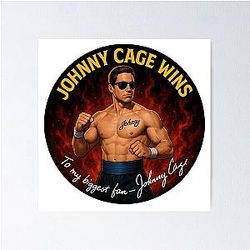 Mortal Johnny Cage Autograph Poster