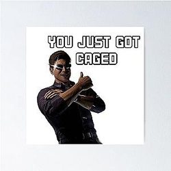 You just got caged Johnny Cage meme Poster
