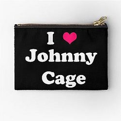 of Johnny Cage - I love Johnny Cage white Zipper Pouch