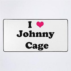 Johnny Cage black Desk Mat