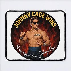 Mortal Kombat Johnny Cage Autograph Mouse Pad