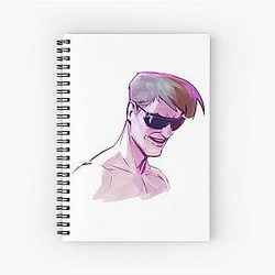 Johnny Cage Head Minimal Spiral Notebook