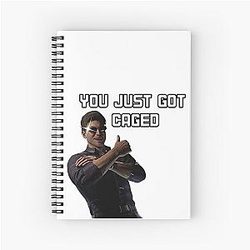 You just got caged Johnny Cage Spiral Notebook