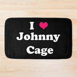 Johnny Cage - I love Johnny Cage white Bath Mat