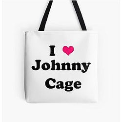 Johnny Cage Black All Over Print Tote Bag