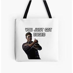 You just got caged Johnny Cage meme All Over Print Tote Bag