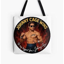 Mortal Kombat Johnny Cage Autograph All Over Print Tote Bag