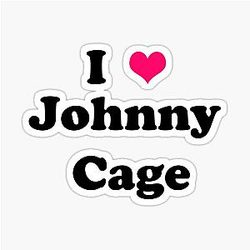 Johnny Cage Black Sticker