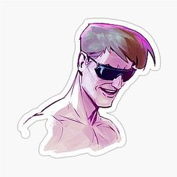 Johnny Cage Head Minimal Sticker