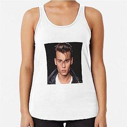 Young Johnny Depp Racerback Tank Top