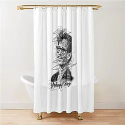 Johnny Depp Abstract Sketch Art, Shower Curtain