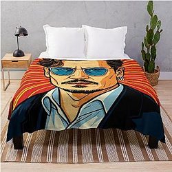 Johnny Depp Iconic Hollywood Actor Merch Throw Blanket