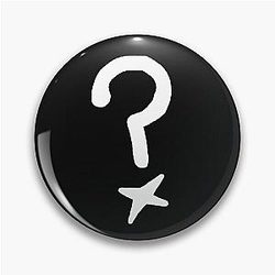 Question Mark (Johnny Depp Tattoo) White Pin