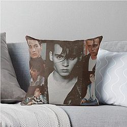 Young Johnny Depp Throw Pillow