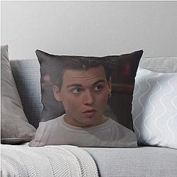 Young Johnny Depp Throw Pillow